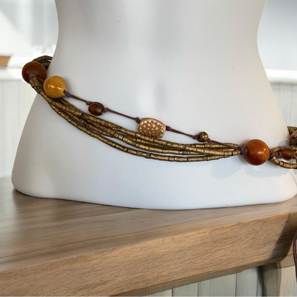 CHICO'S Bead Tie Belt Boho Size S/M - Picture 1 of 9